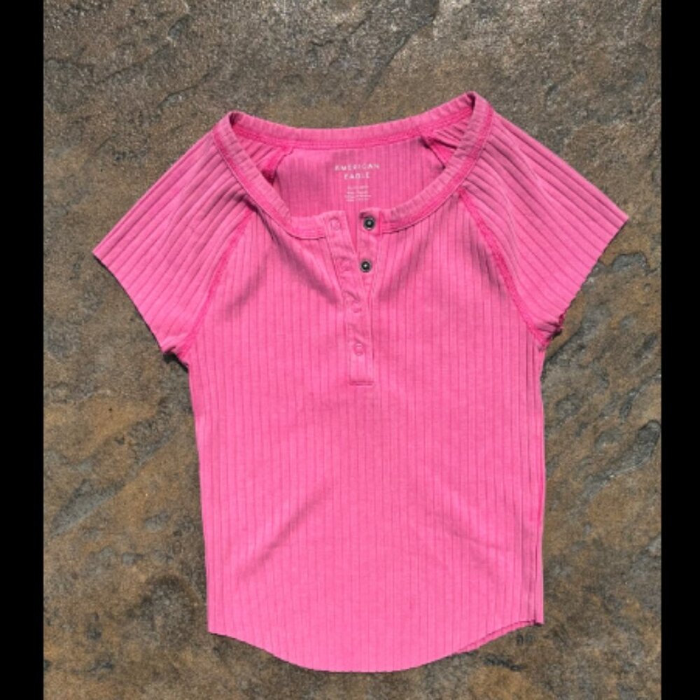 American Eagle Pink Crop Top